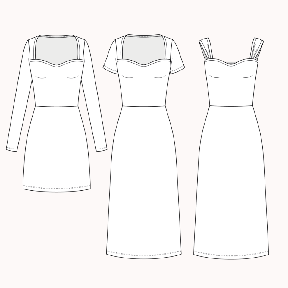 Giselle :<br>robe décolleté cœur